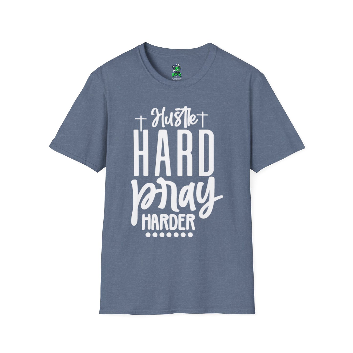 Unisex Hustle Pray Harder T-Shirt, Motivational Tee, Faith-Inspired Apparel, Inspirational Gift, Christian Fashion