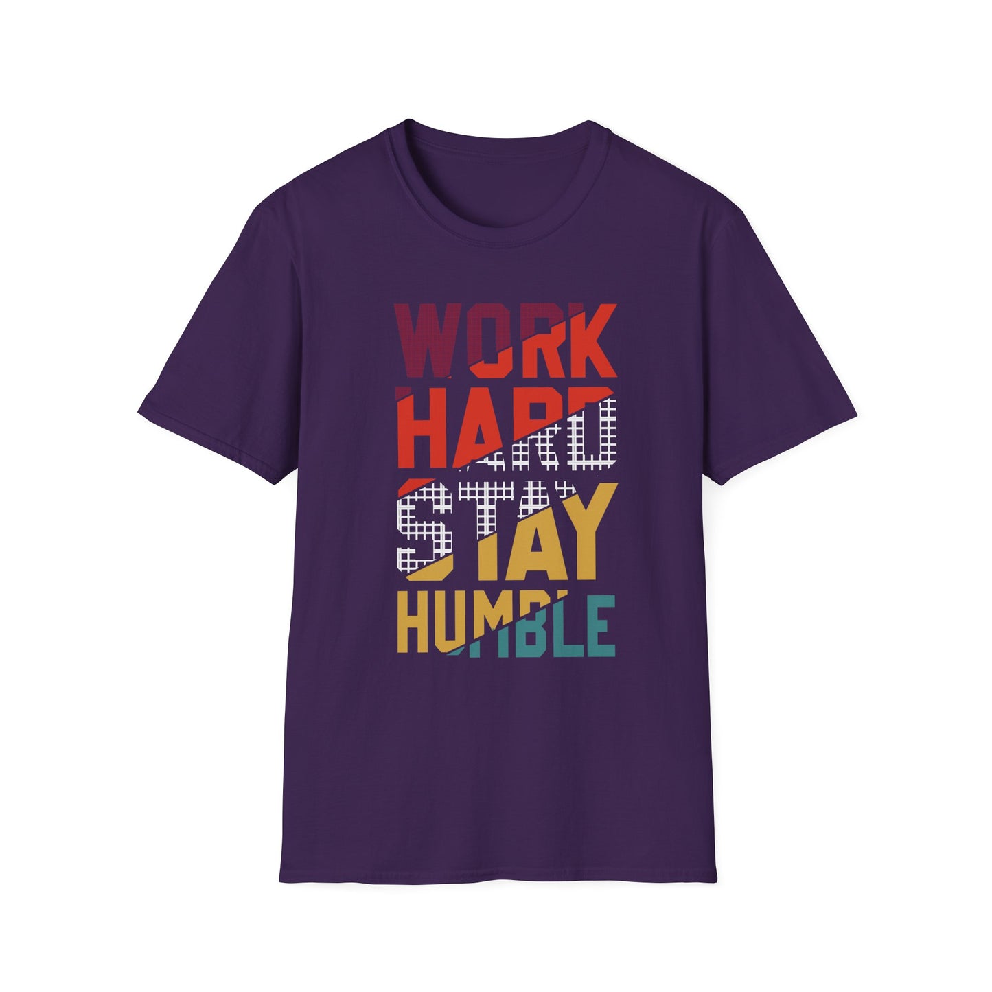 Motivational Unisex Softstyle T-Shirt - Work Hard Stay Humble, Inspirational Tee, Gift for Friends, Casual Wear, Daily Reminder