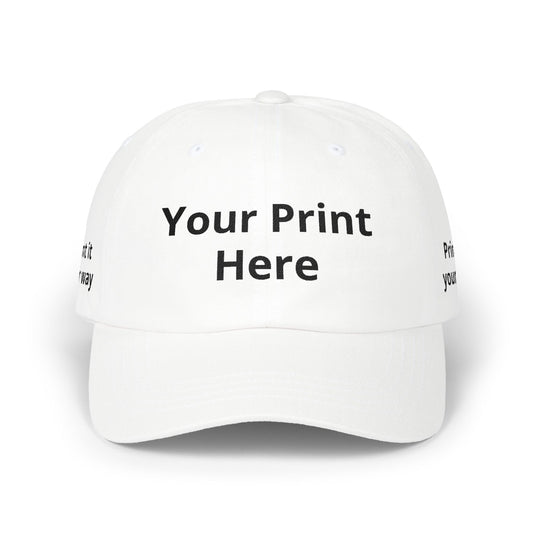Custom Embroidered Dad Cap - "Your Print Here" Personalized Baseball Hat
