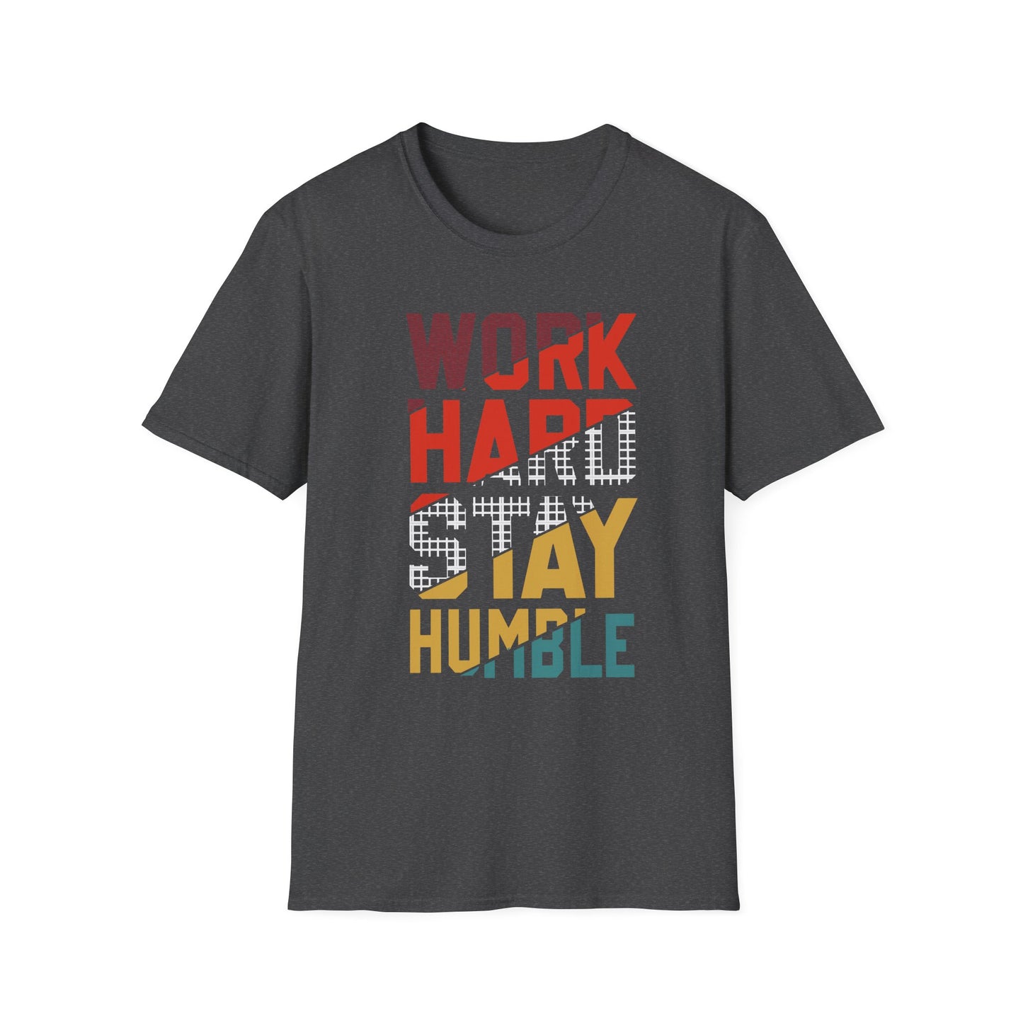 Motivational Unisex Softstyle T-Shirt - Work Hard Stay Humble, Inspirational Tee, Gift for Friends, Casual Wear, Daily Reminder
