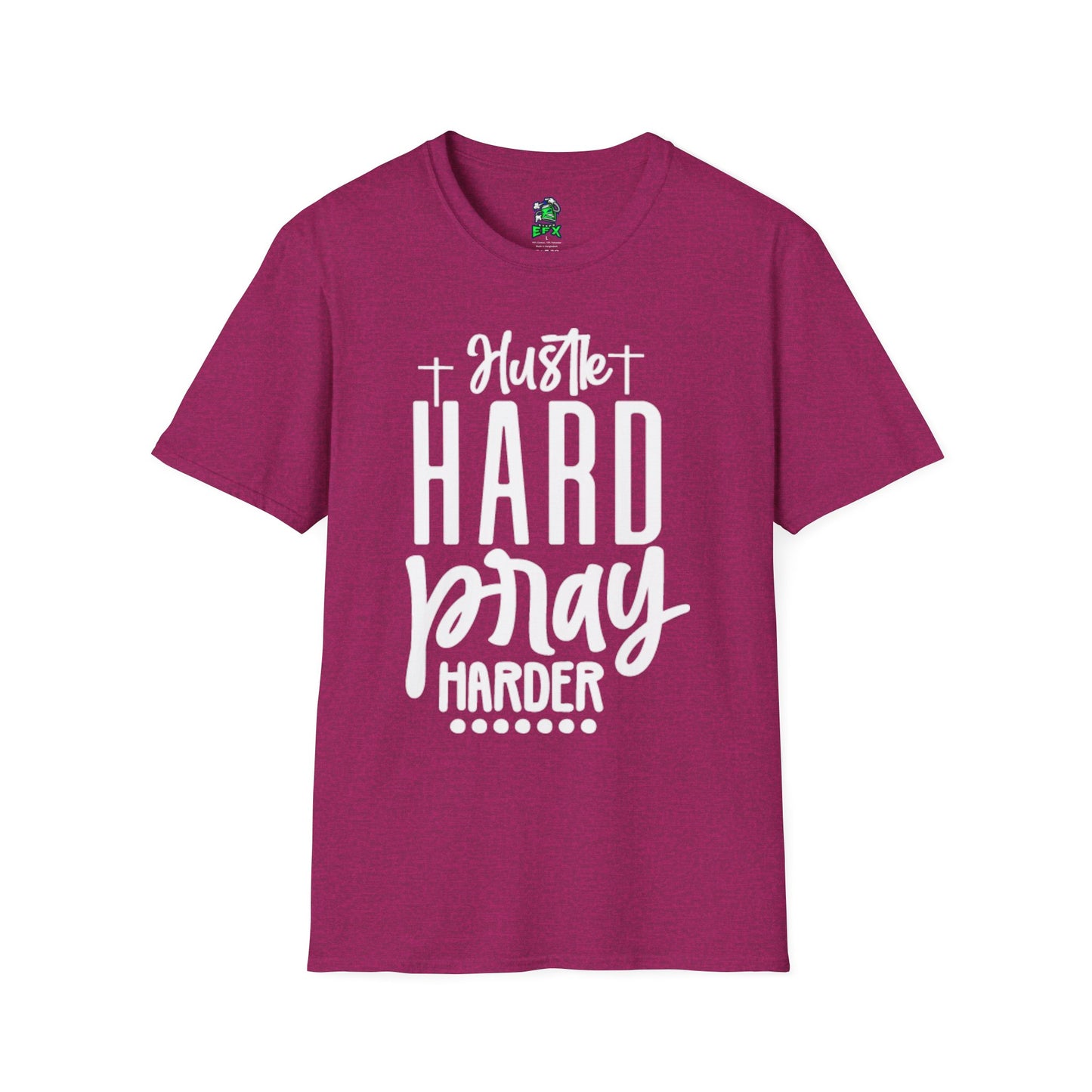 Unisex Hustle Pray Harder T-Shirt, Motivational Tee, Faith-Inspired Apparel, Inspirational Gift, Christian Fashion