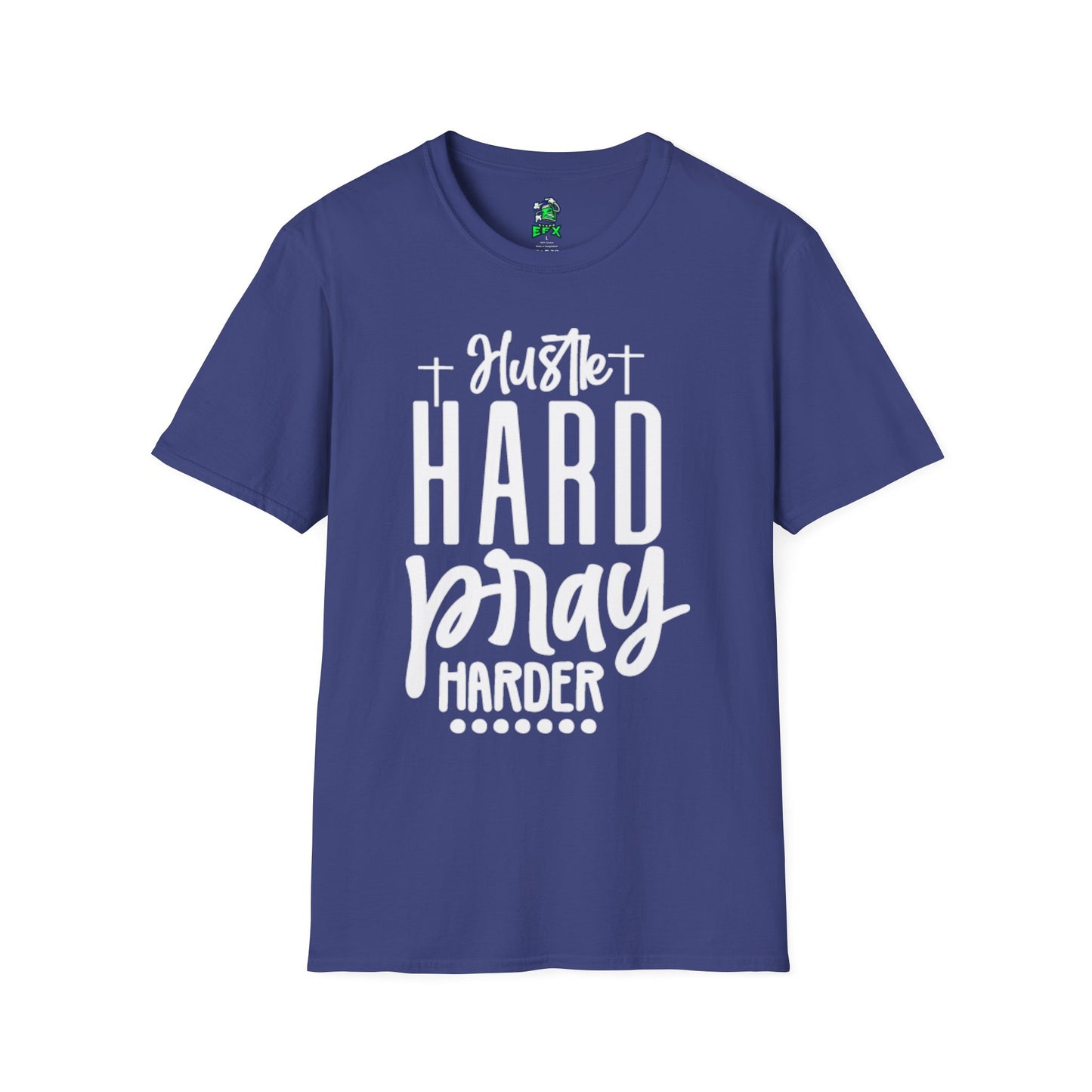 Unisex Hustle Pray Harder T-Shirt, Motivational Tee, Faith-Inspired Apparel, Inspirational Gift, Christian Fashion