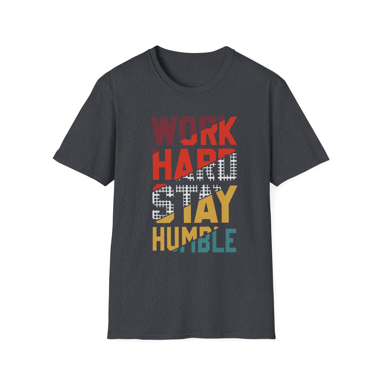 Motivational Unisex Softstyle T-Shirt - Work Hard Stay Humble, Inspirational Tee, Gift for Friends, Casual Wear, Daily Reminder