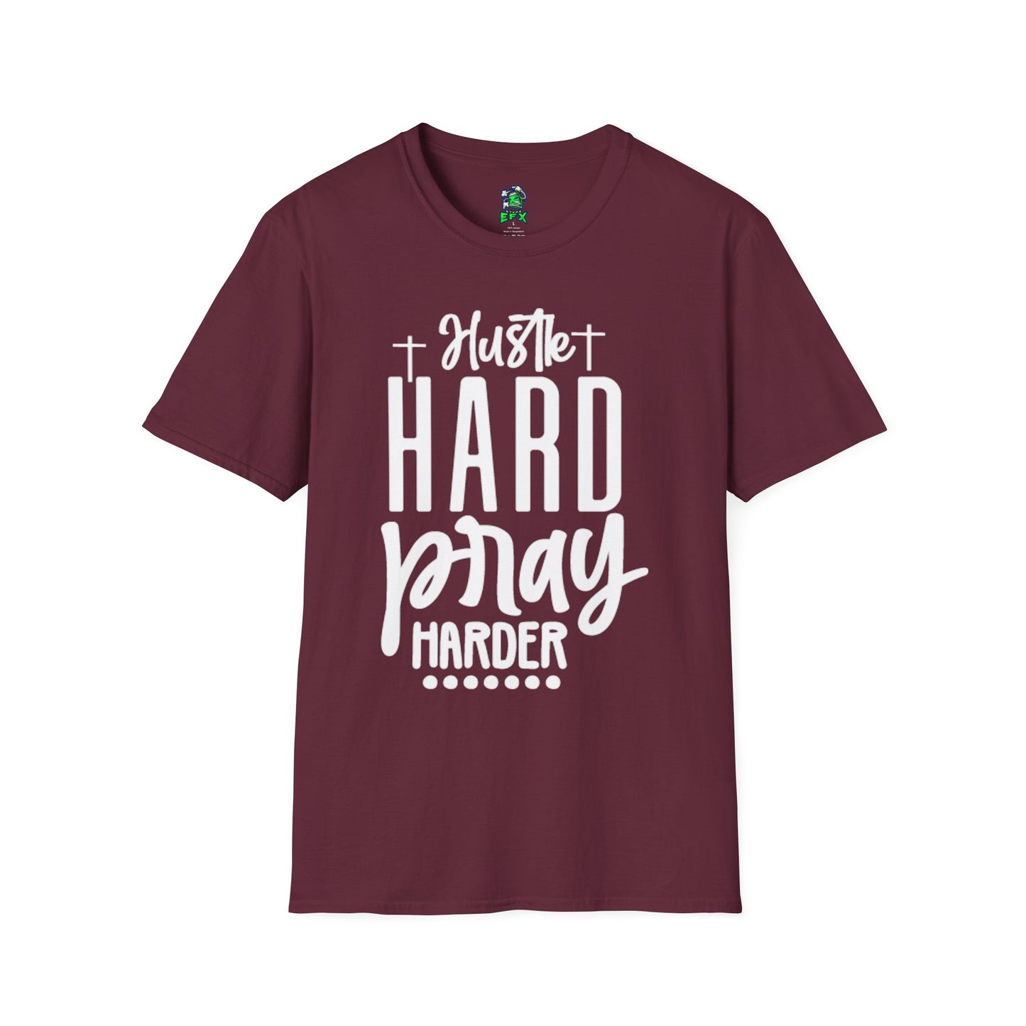 Unisex Hustle Pray Harder T-Shirt, Motivational Tee, Faith-Inspired Apparel, Inspirational Gift, Christian Fashion