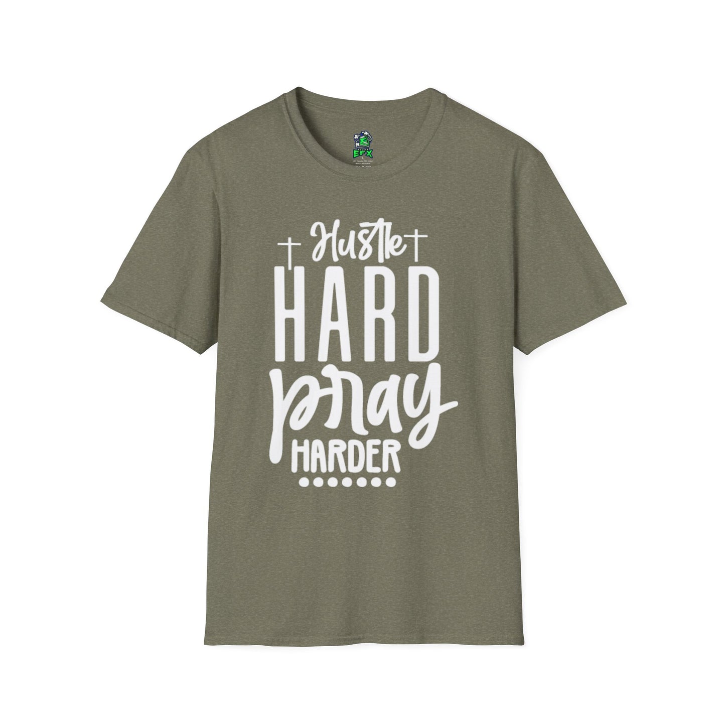 Unisex Hustle Pray Harder T-Shirt, Motivational Tee, Faith-Inspired Apparel, Inspirational Gift, Christian Fashion
