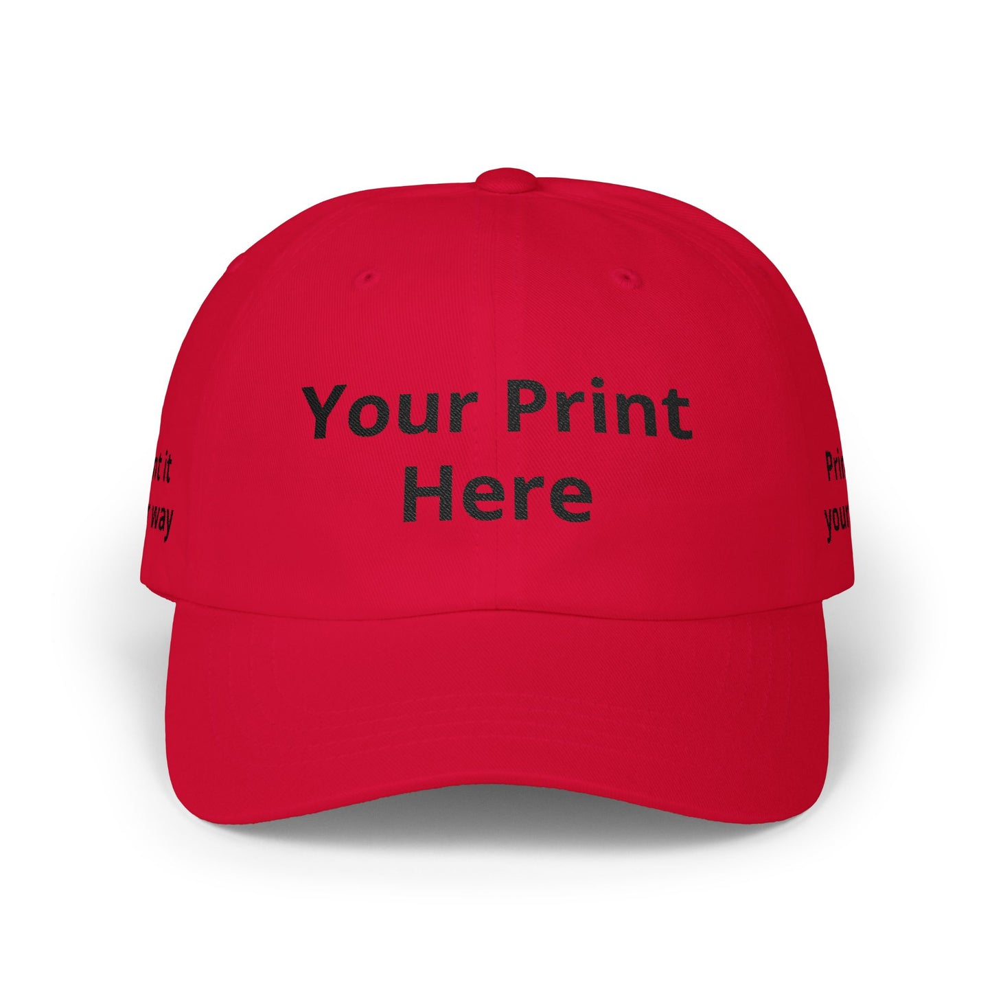 Custom Embroidered Dad Cap - "Your Print Here" Personalized Baseball Hat
