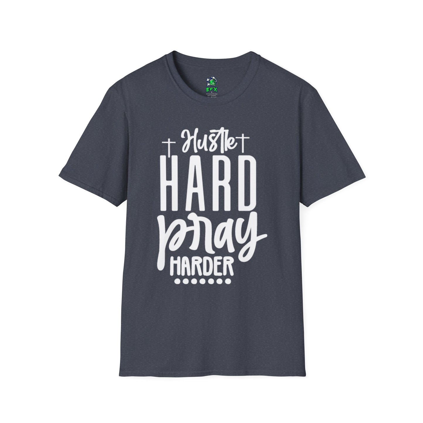 Unisex Hustle Pray Harder T-Shirt, Motivational Tee, Faith-Inspired Apparel, Inspirational Gift, Christian Fashion