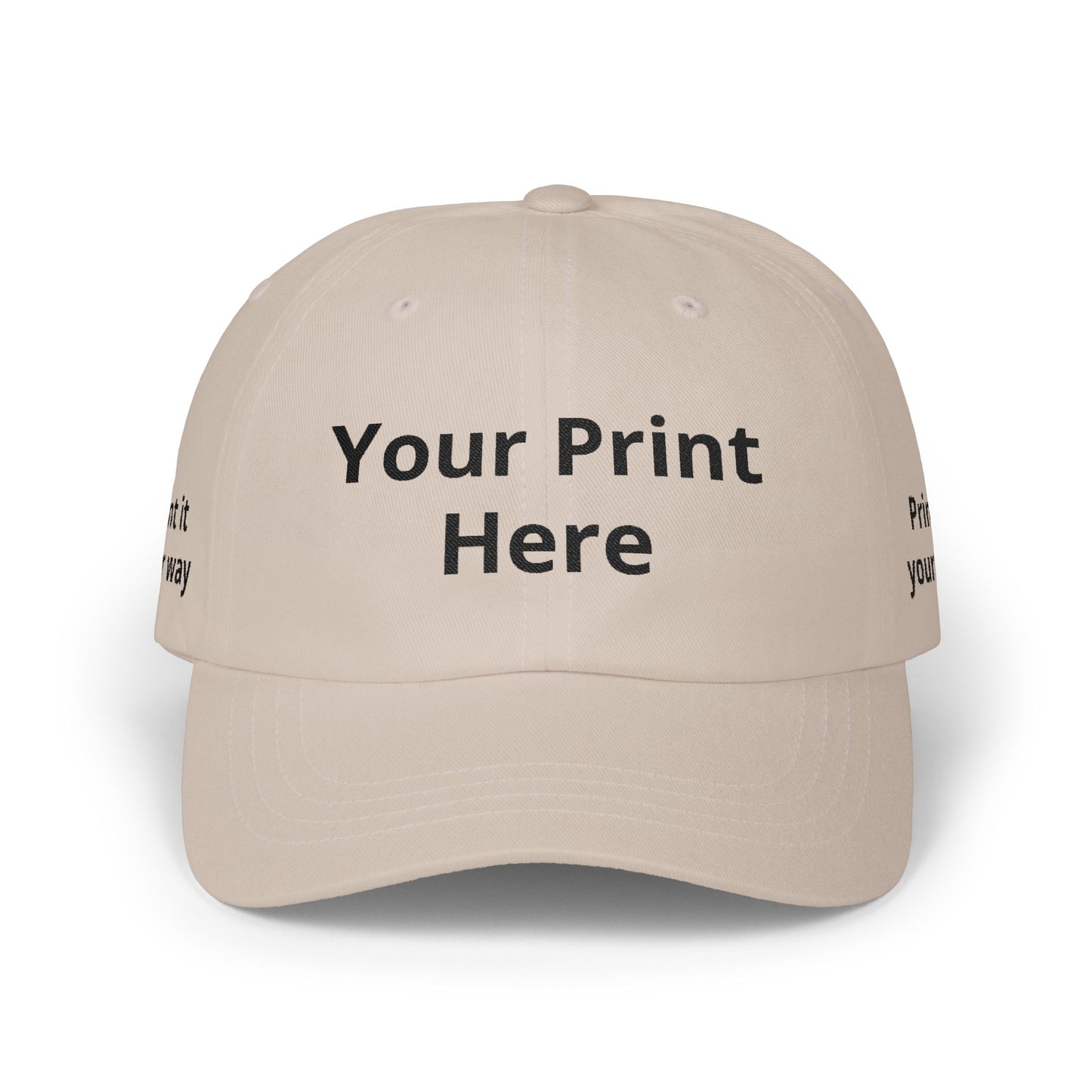Custom Embroidered Dad Cap - "Your Print Here" Personalized Baseball Hat