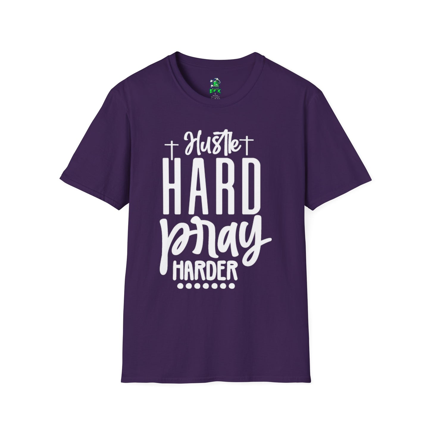 Unisex Hustle Pray Harder T-Shirt, Motivational Tee, Faith-Inspired Apparel, Inspirational Gift, Christian Fashion