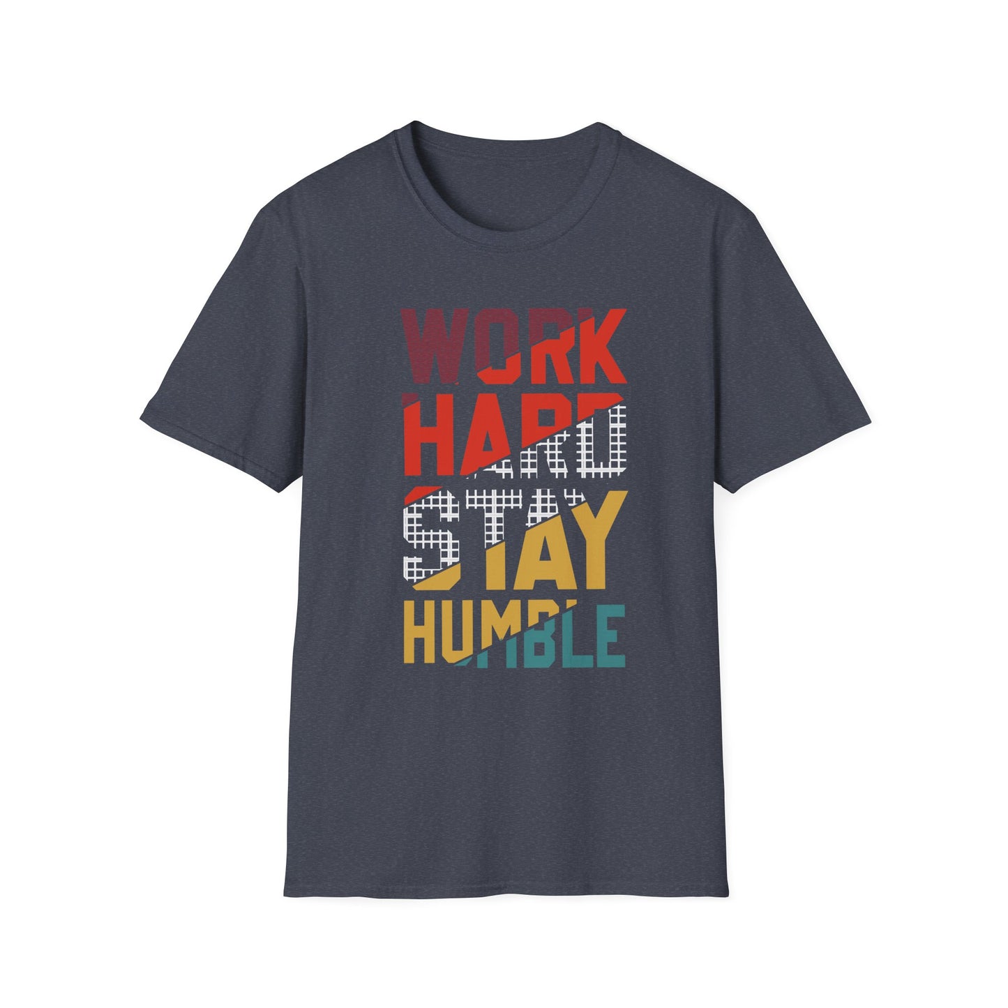 Motivational Unisex Softstyle T-Shirt - Work Hard Stay Humble, Inspirational Tee, Gift for Friends, Casual Wear, Daily Reminder