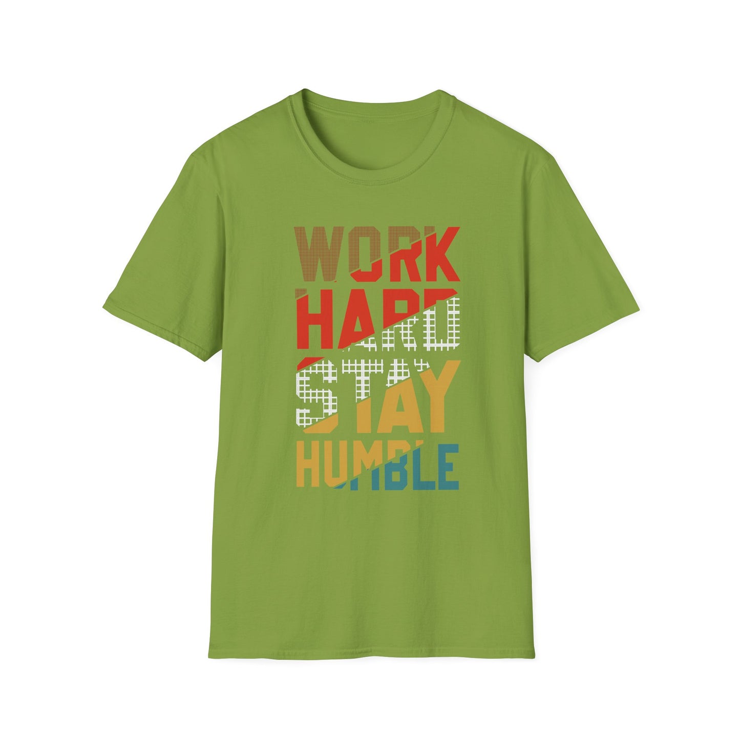 Motivational Unisex Softstyle T-Shirt - Work Hard Stay Humble, Inspirational Tee, Gift for Friends, Casual Wear, Daily Reminder