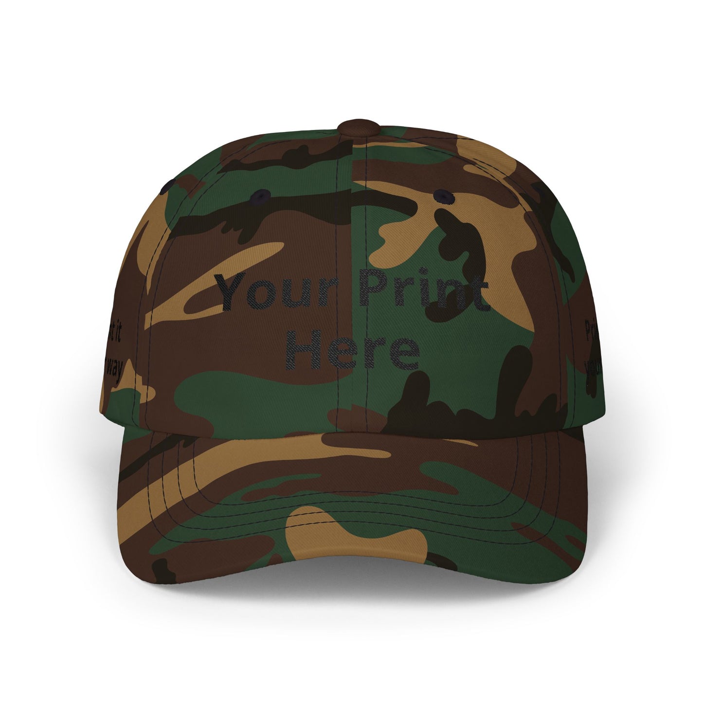 Custom Embroidered Dad Cap - "Your Print Here" Personalized Baseball Hat
