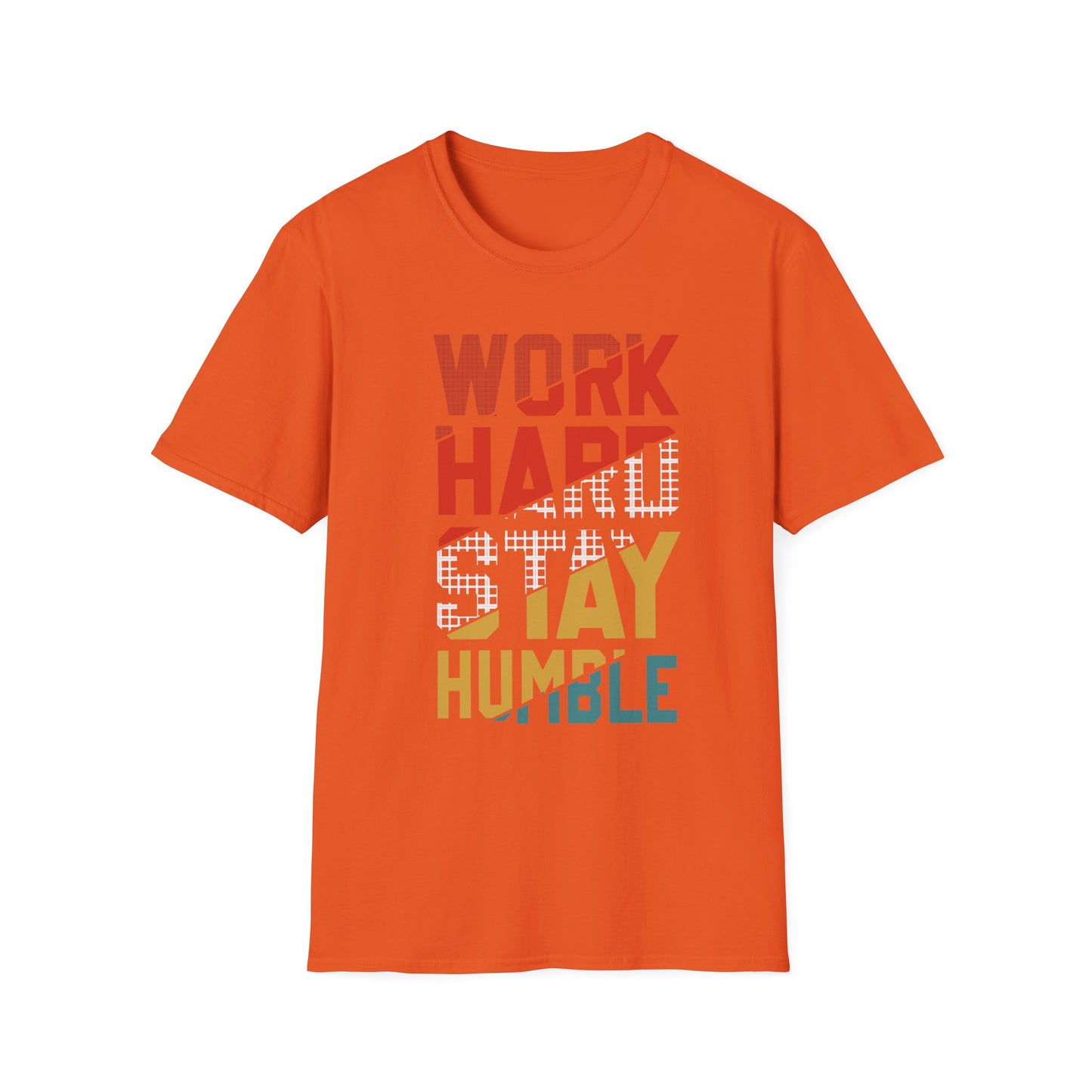 Motivational Unisex Softstyle T-Shirt - Work Hard Stay Humble, Inspirational Tee, Gift for Friends, Casual Wear, Daily Reminder