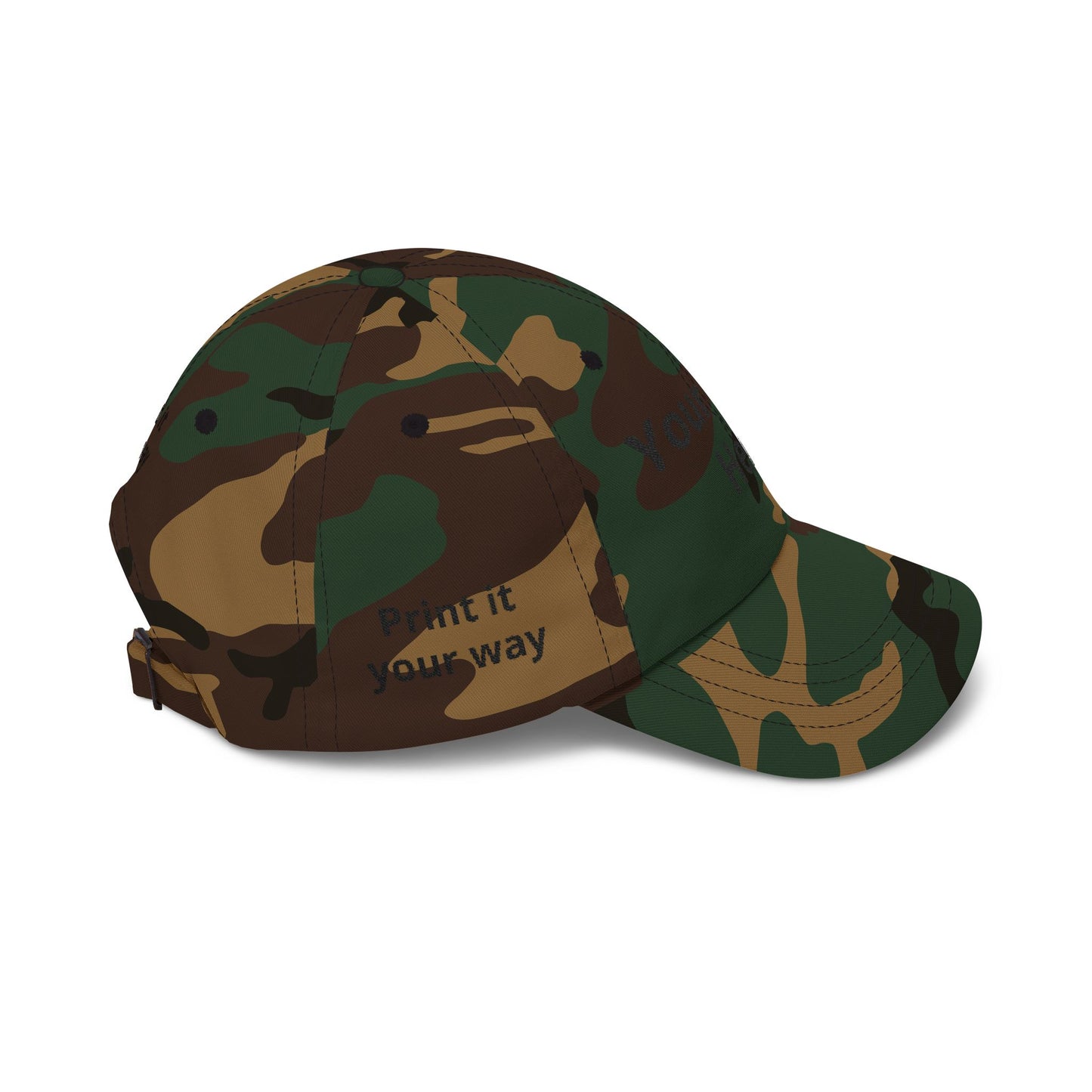 Custom Embroidered Dad Cap - "Your Print Here" Personalized Baseball Hat
