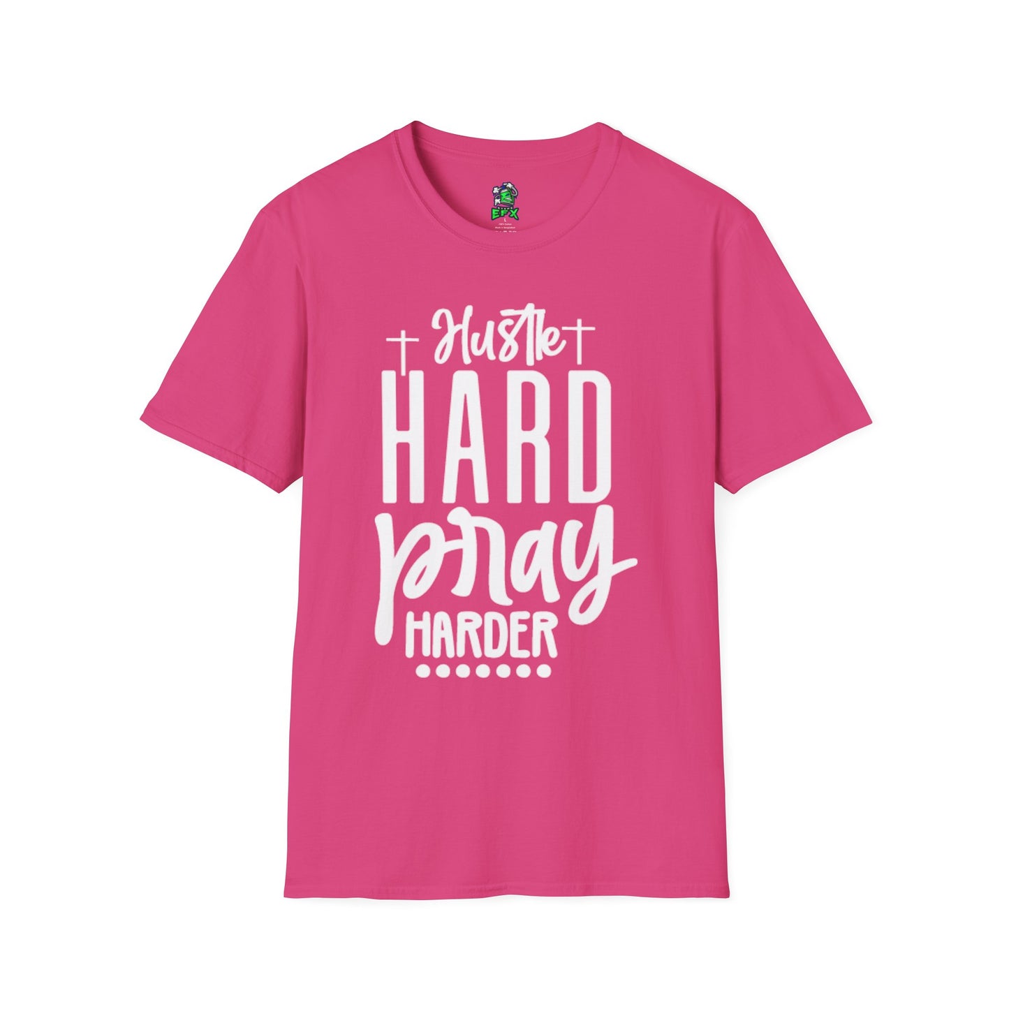 Unisex Hustle Pray Harder T-Shirt, Motivational Tee, Faith-Inspired Apparel, Inspirational Gift, Christian Fashion