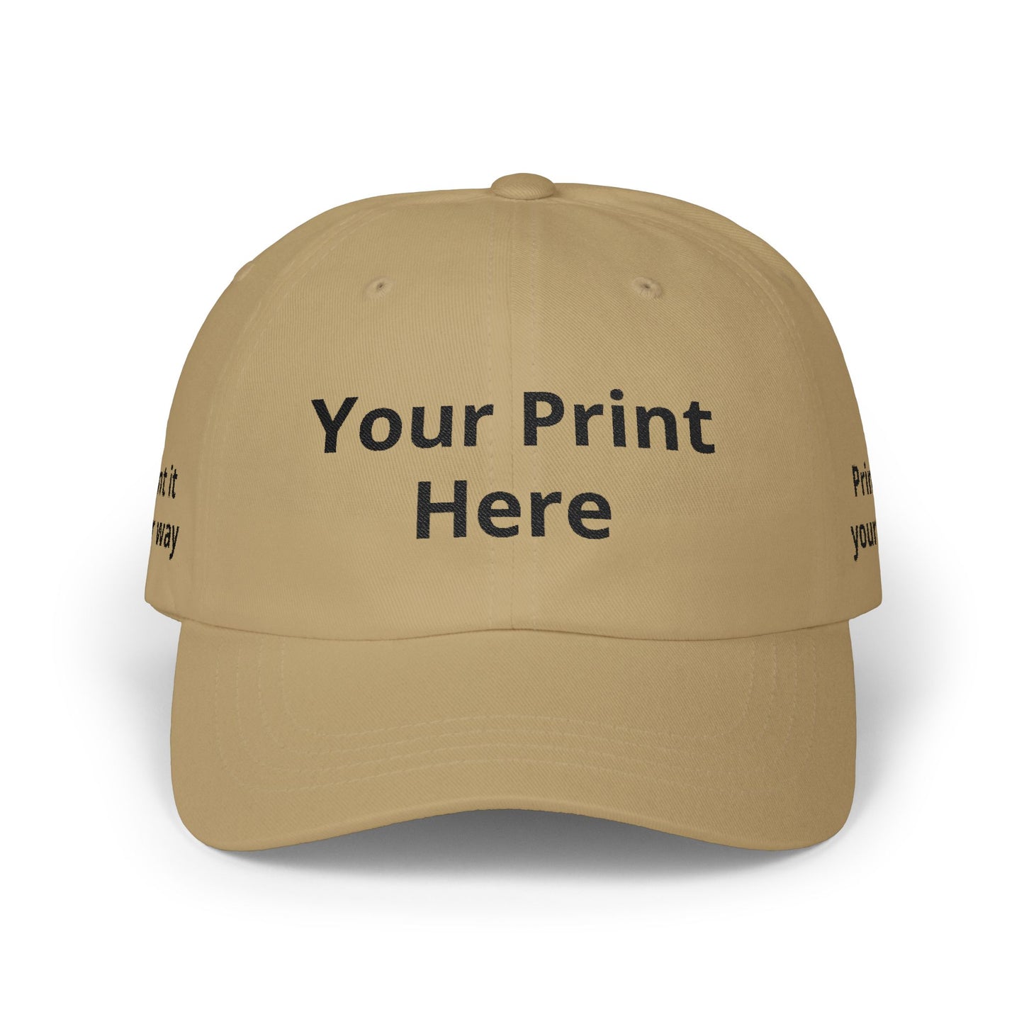 Custom Embroidered Dad Cap - "Your Print Here" Personalized Baseball Hat