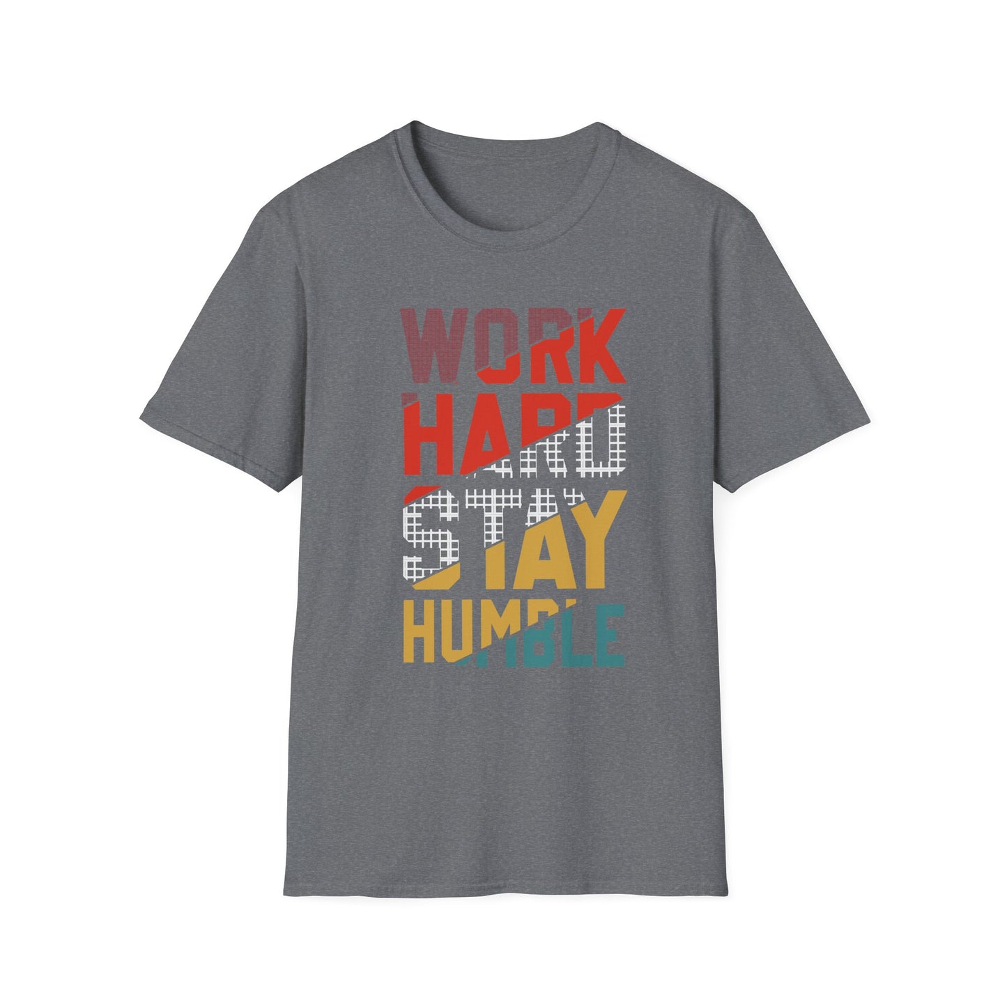 Motivational Unisex Softstyle T-Shirt - Work Hard Stay Humble, Inspirational Tee, Gift for Friends, Casual Wear, Daily Reminder