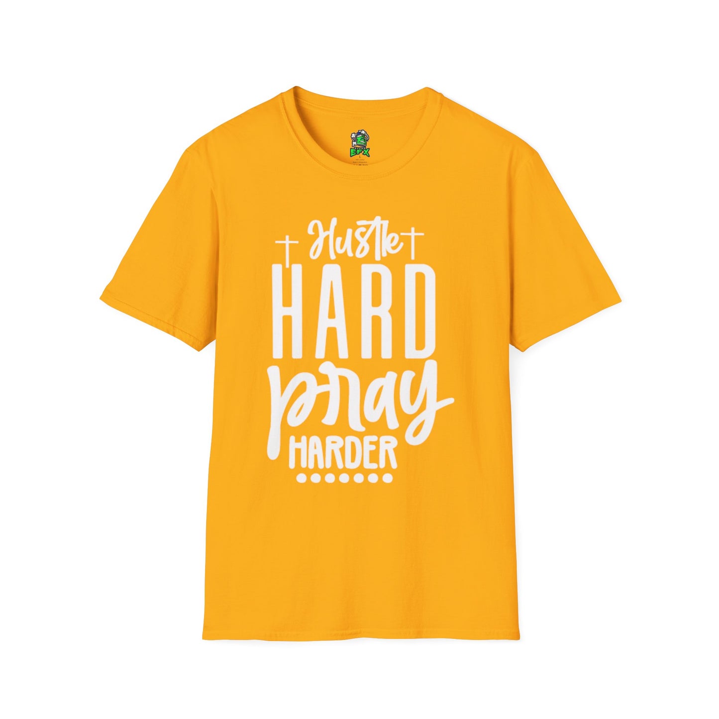 Unisex Hustle Pray Harder T-Shirt, Motivational Tee, Faith-Inspired Apparel, Inspirational Gift, Christian Fashion