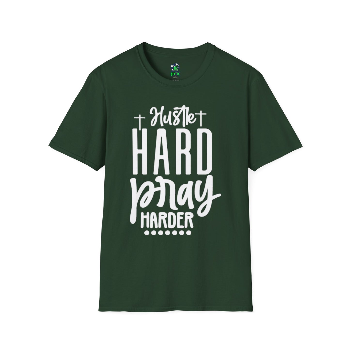 Unisex Hustle Pray Harder T-Shirt, Motivational Tee, Faith-Inspired Apparel, Inspirational Gift, Christian Fashion