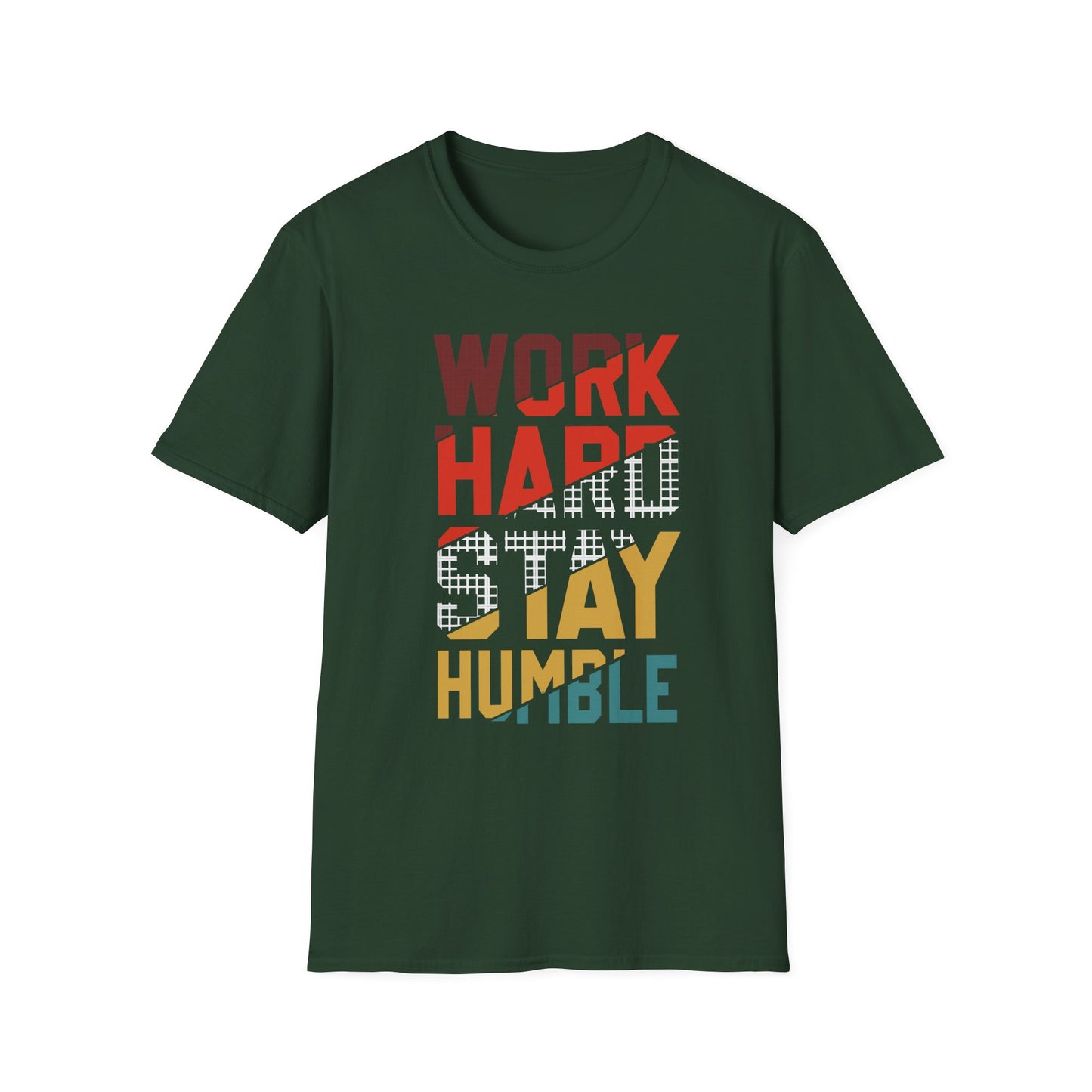 Motivational Unisex Softstyle T-Shirt - Work Hard Stay Humble, Inspirational Tee, Gift for Friends, Casual Wear, Daily Reminder
