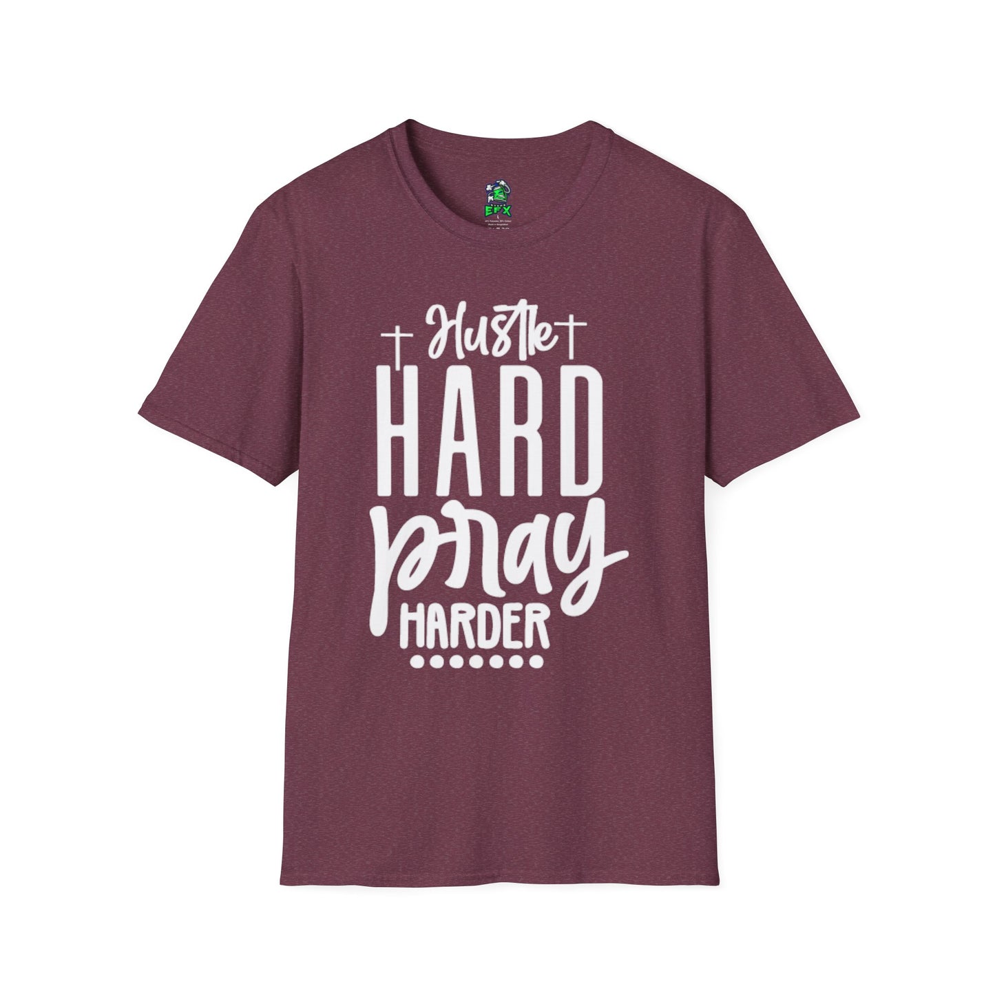 Unisex Hustle Pray Harder T-Shirt, Motivational Tee, Faith-Inspired Apparel, Inspirational Gift, Christian Fashion