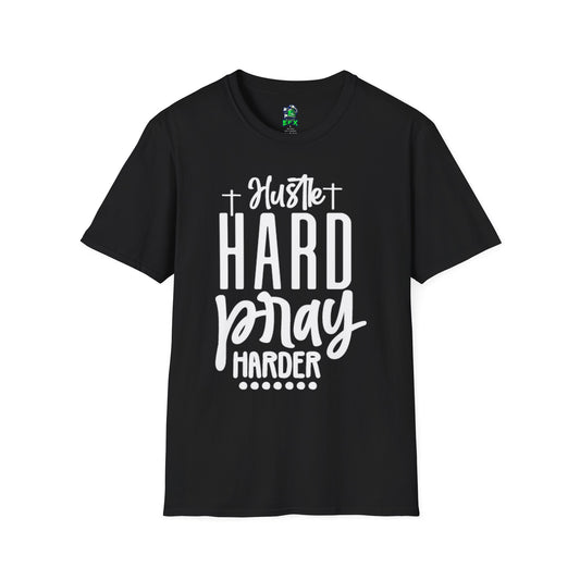 Unisex Hustle Pray Harder T-Shirt, Motivational Tee, Faith-Inspired Apparel, Inspirational Gift, Christian Fashion