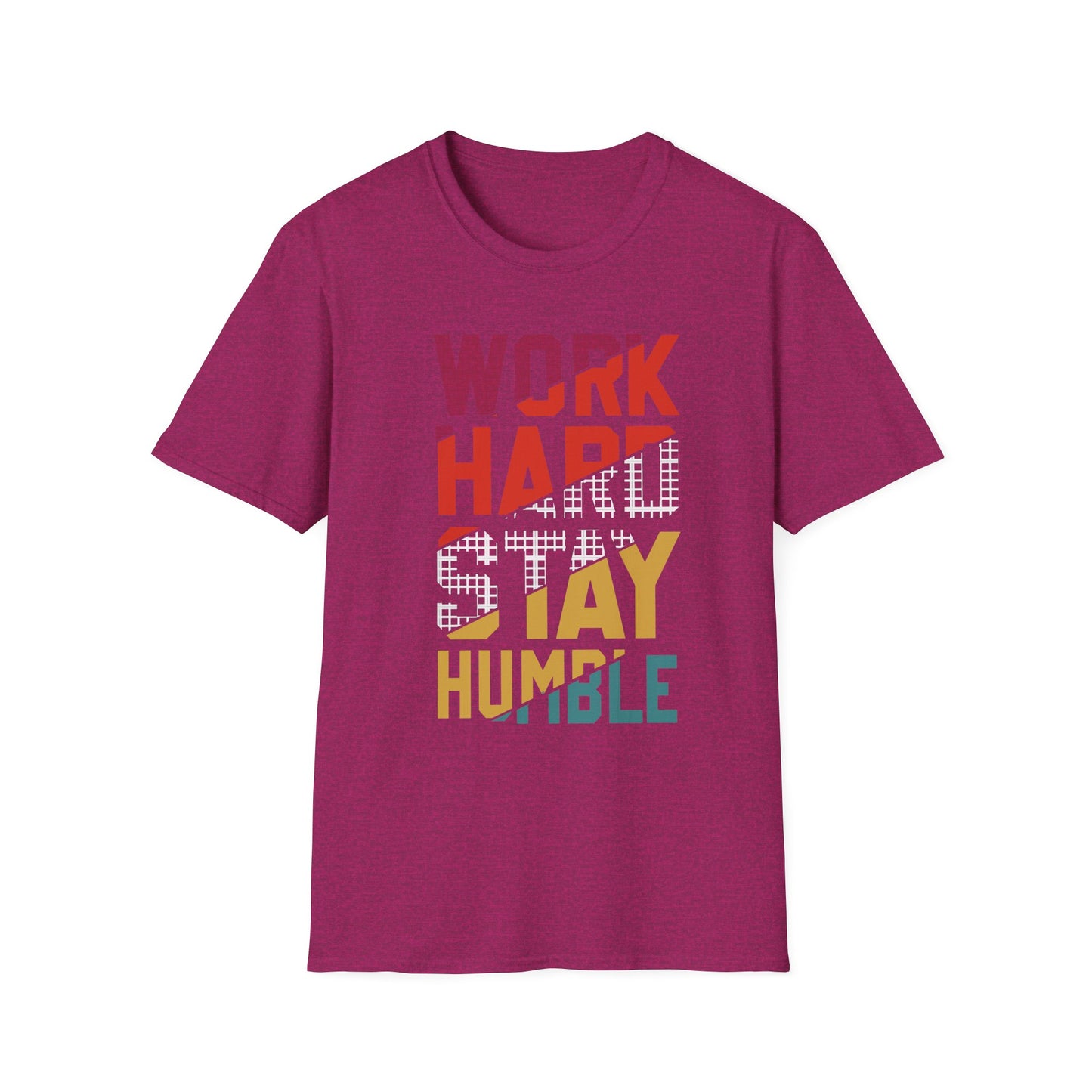 Motivational Unisex Softstyle T-Shirt - Work Hard Stay Humble, Inspirational Tee, Gift for Friends, Casual Wear, Daily Reminder
