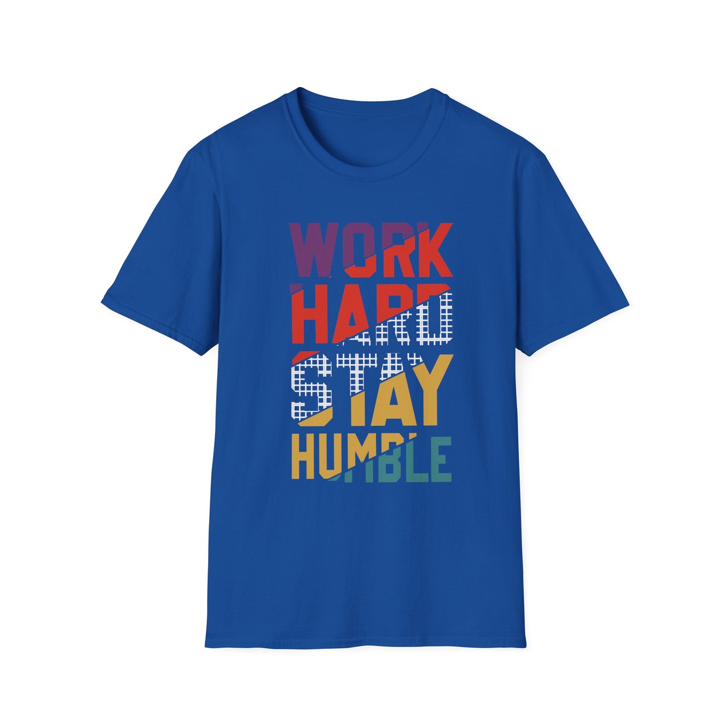 Motivational Unisex Softstyle T-Shirt - Work Hard Stay Humble, Inspirational Tee, Gift for Friends, Casual Wear, Daily Reminder