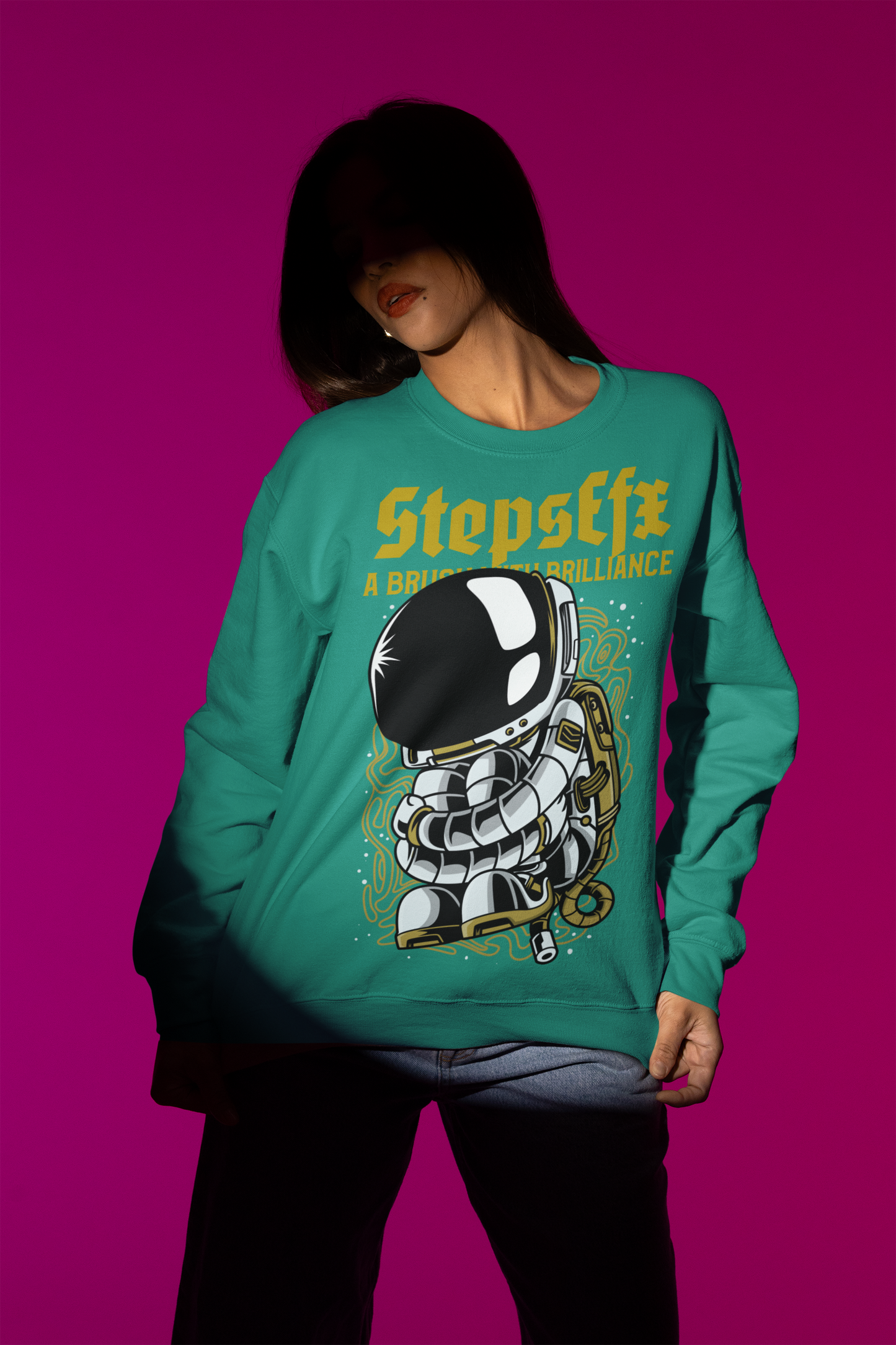 Space Man StepsEfx Crew Neck Sweatshirt